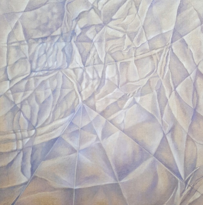 Hai bisogno di soldi?, 2024, olio su tela di lino grezza, 100x100 cm