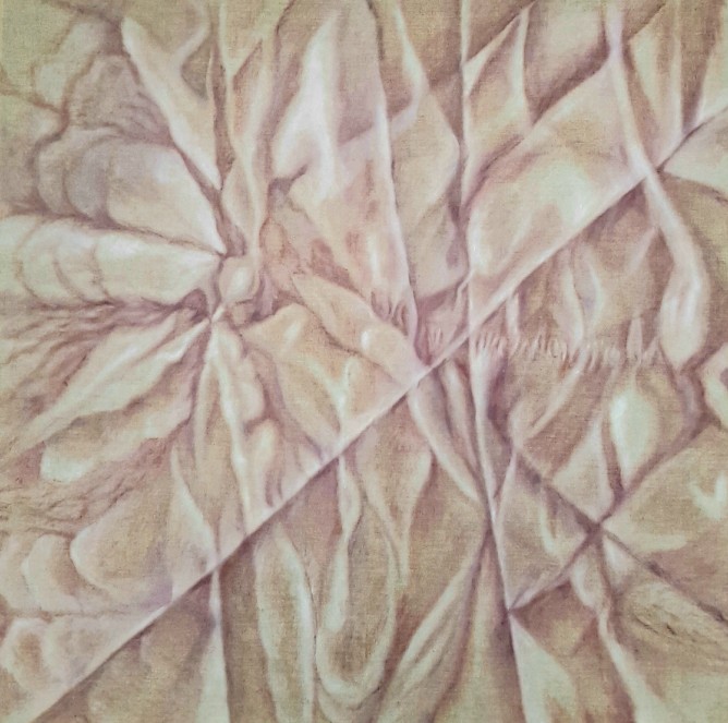 Ciao stellina, 2024, olio su tela di lino grezza, 100x100 cm